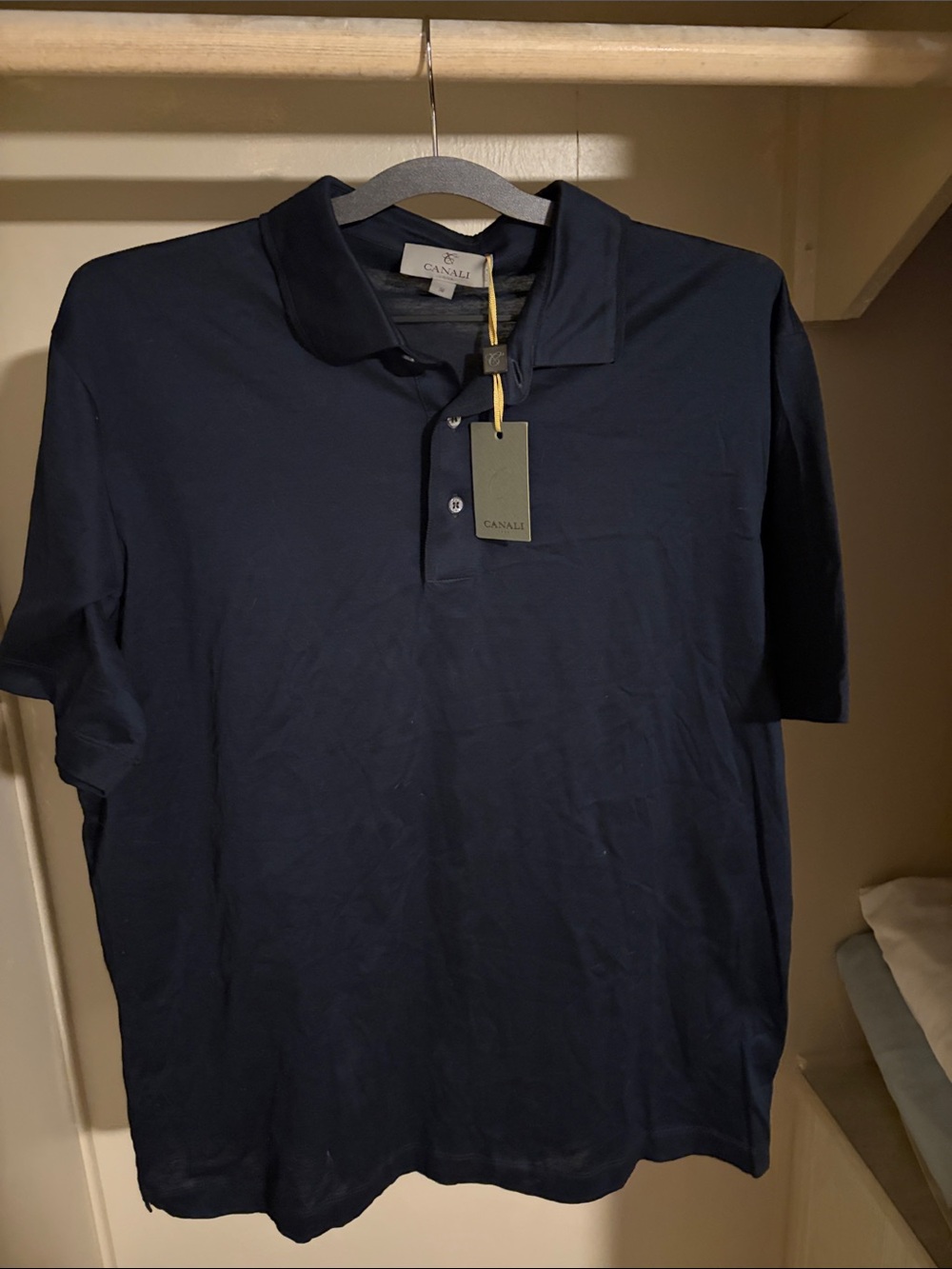 Canali Navy Blue Polo Shirt with Tag